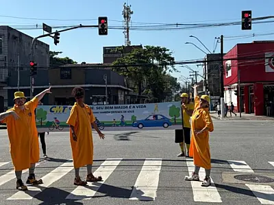 CMT inicia campanha para Maio Amarelo 2026 com ações nas ruas de Cubatão