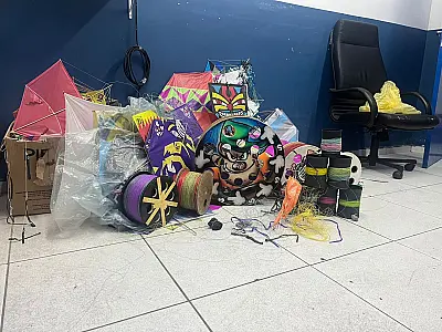 Guarda Municipal apreende dezenas de pipas e linhas cortantes em Santos