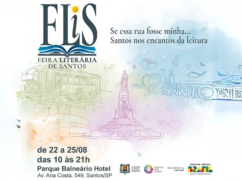 Feira Literária de Santos terá autores renomados, oficinas, performances artísticas e mais