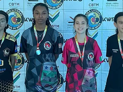 Time de Bertioga conquista três medalhas na Liga de Tênis de Mesa