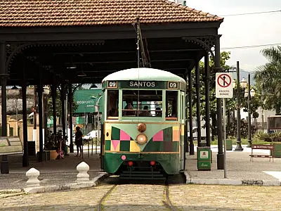 Bonde turístico de Santos não circula no domingo