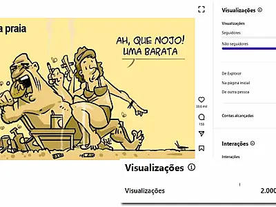 Charge sobre turismo e meio ambiente viraliza e é vista por mais de 2 milhões de internautas