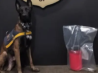 Cão da GCM de Santos auxilia na apreensão de treze pedras de crack em fábrica abandonada