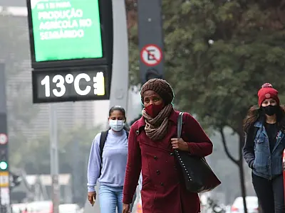 Frente fria derruba temperaturas no país