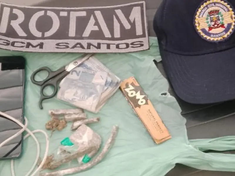 GCM de Santos apreende adolescente por tráfico de drogas na orla do Gonzaga