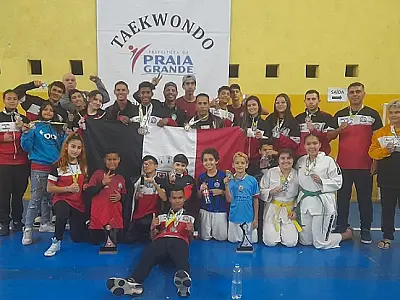 Time Praia Grande de taekwondo conquista 30 medalhas na V Copa AMT