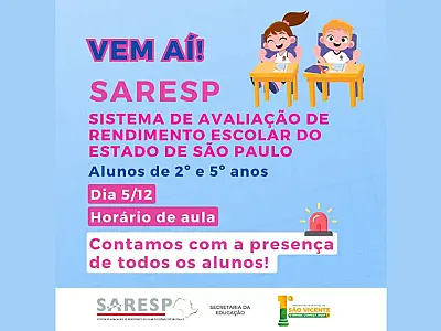 São Vicente: Saresp encerra ciclo de avaliações diagnósticas na rede de ensino