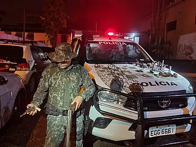 PM Ambiental apreende arma de fogo, munições e animais caçados em Parque Estadual