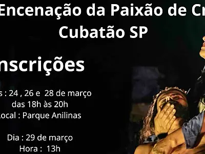 Ainda dá tempo de se inscrever para figurante na 54ª Encenação da Paixão de Cristo de Cubatão