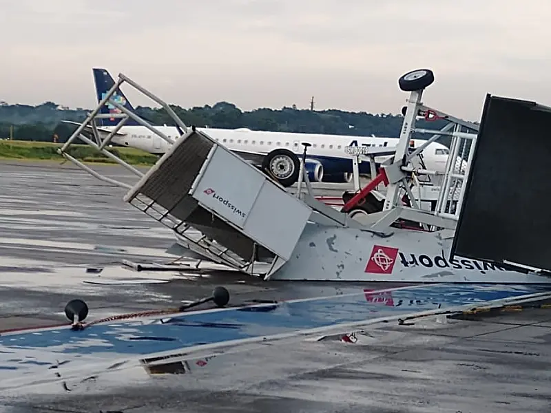 Tempestade e fortes ventos trazem problemas ao Aeroporto de Guarulhos; veja vídeo