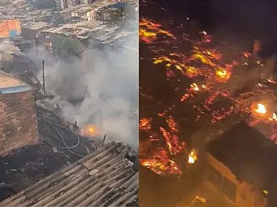 Incêndio de grandes proporções destrói moradias em comunidade de SP