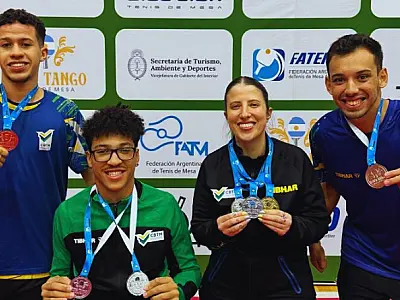Mesatenistas paralímpicos de Santos faturam sete medalhas na Argentina
