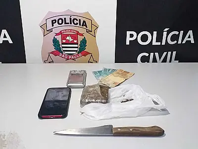 Polícia Civil prende em flagrante suspeito de tráfico de drogas em Jacupiranga