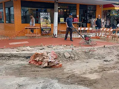 Começa a concretagem da ciclovia na Zona Noroeste de Santos