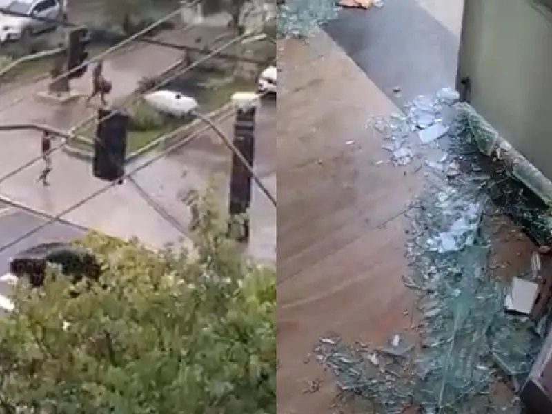 Veja o vídeo: Prefeitura de São Vicente tem vidraças apedrejadas por pessoas em situação de rua