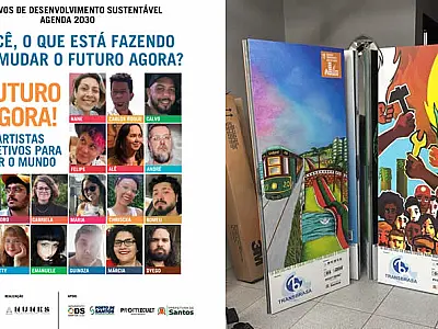 Santos recebe megaexposição inédita sobre os ODS com totens de 1,7m no espaço urbano