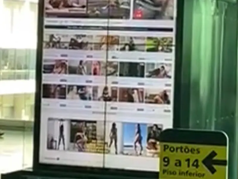 Monitor de publicidade exibe imagens pornográficas no Aeroporto Santos Dumont