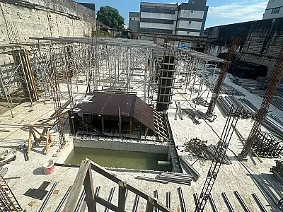Obra de nova escola na Vila Nova em Santos começa a sair do chão