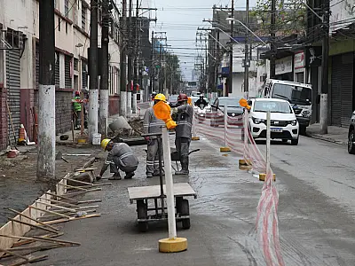 Obras do VLT interditam vias da Encruzilhada, em Santos, na próxima semana