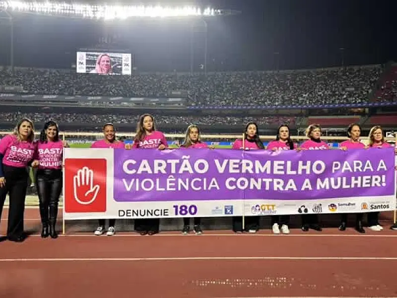 Santos inicia 'Agosto Lilás nos Estádios' com ação contra a violência de gênero
