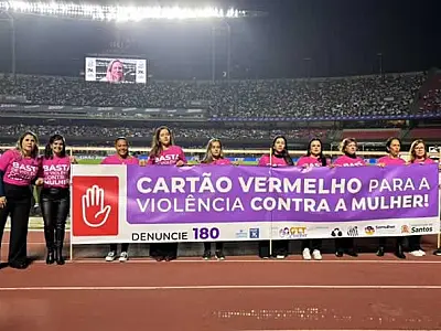 Santos inicia 'Agosto Lilás nos Estádios' com ação contra a violência de gênero