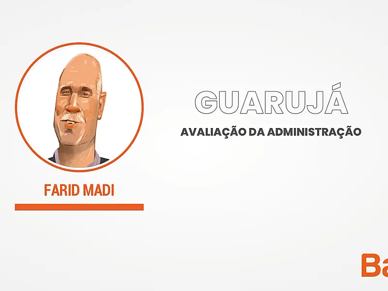 Curva de tendência da aprovação versus reprovação do prefeito Farid Madi, do Guarujá.