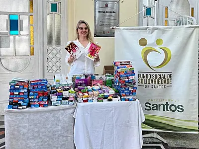 Fundo Social de Santos recebe mais de 400 itens de higiene do show de Maurício Manieri