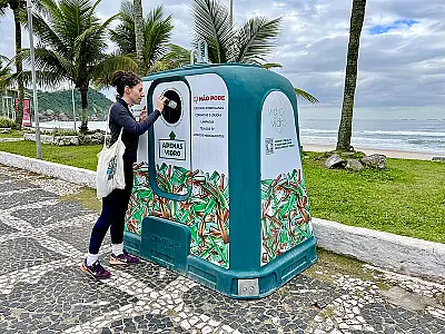 Guarujá realiza 1ª coleta seletiva de vidro em 15 novos pontos de descarte