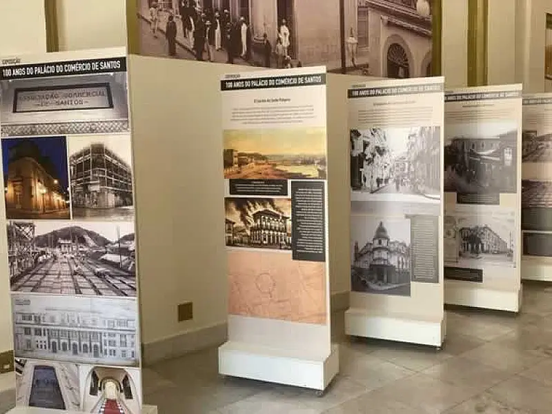 Exposição celebra o centenário da sede da Associação Comercial de Santos