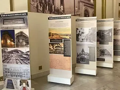 Exposição celebra o centenário da sede da Associação Comercial de Santos