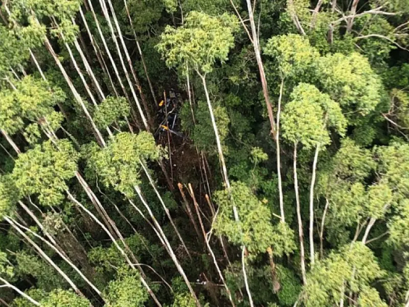 Helicóptero desaparecido é localizado em região de mata em Paraibuna (SP)