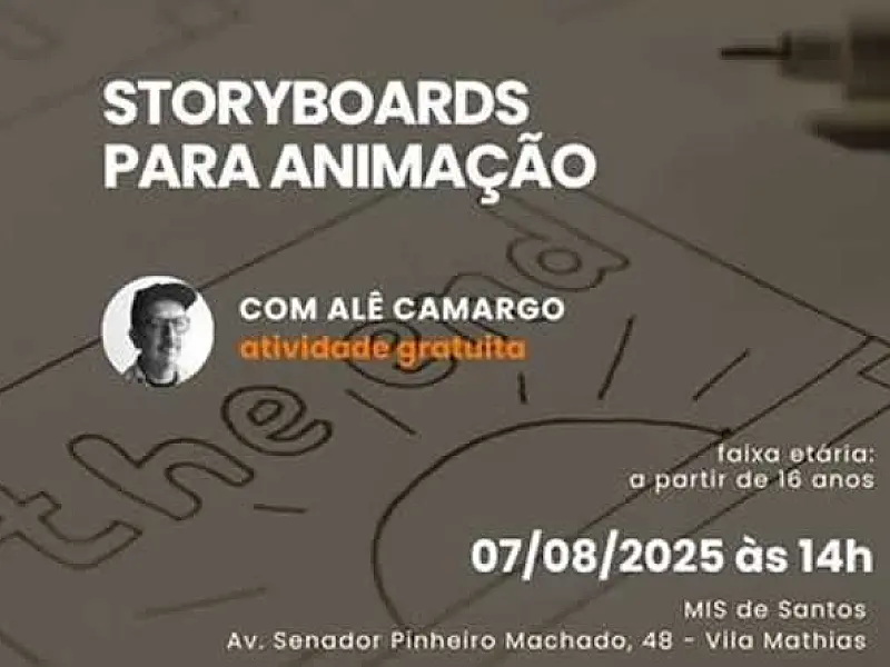 Museu da Imagem e do Som de Santos inscreve para oficina de Storyboards para Animação
