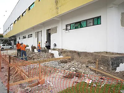 Pronto-Socorro Central de São Vicente já tem 35% das obras executadas em um mês