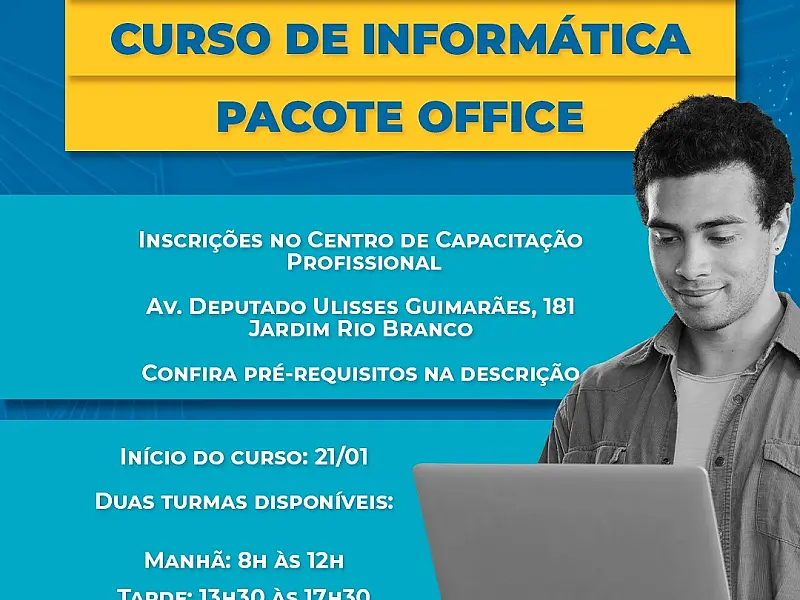 São Vicente abre 80 vagas para curso gratuito de Pacote Office