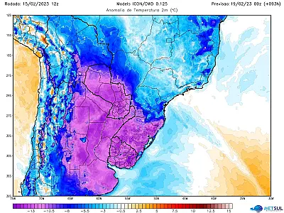 Frente fria da Argentina começa a baixar temperaturas no Sul e chega na quinta a SP