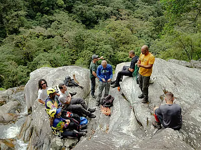 Cachoeira véu da Noiva recebe vistoria para implantação de rapel e cachoeirismo