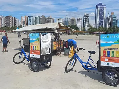 Projeto ecológico transforma coleta seletiva nas praias de São Vicente