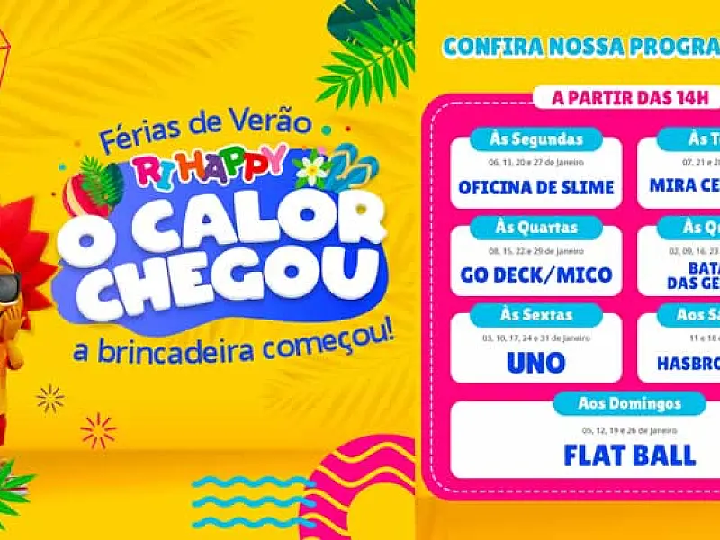 Grupo Ri Happy divulga calendário de atividades gratuitas para as férias de verão