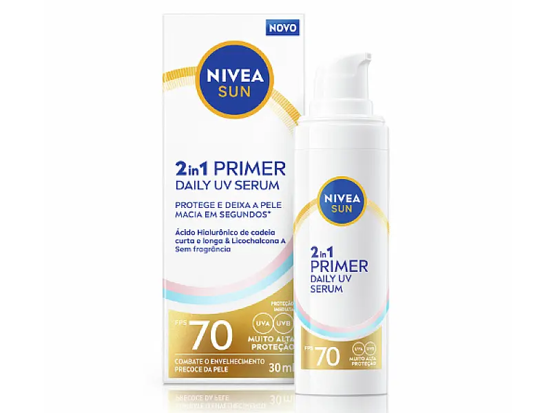 NIVEA SUN: fórmula 2 em 1 com FPS70 e duplo ácido hialurônico