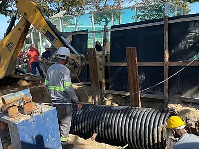 Iniciada instalação de tubulação para reduzir alagamentos no Gonzaga
