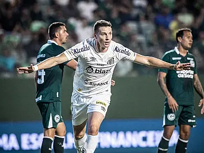 Santos marca no fim sobre o Goiás e se distancia da zona de rebaixamento