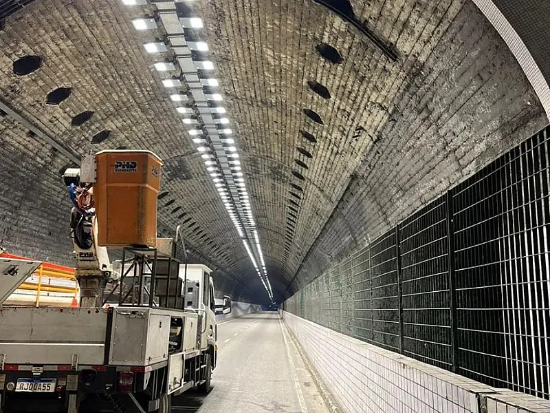 Novos projetores de LED melhoram iluminação e segurança no Túnel Rubens Ferreira Martins, no Centro