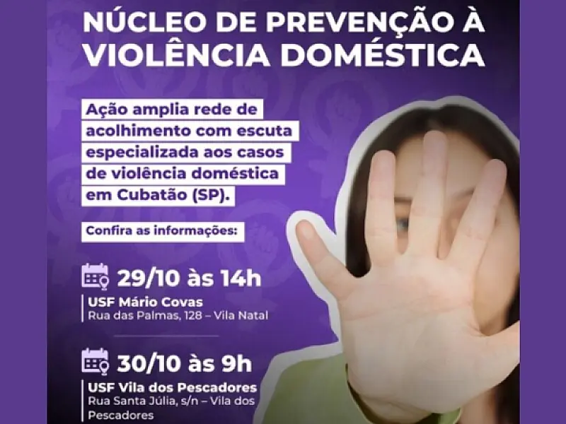 Núcleos de prevenção à violência doméstica funcionam em mais duas unidades de saúde de Cubatão