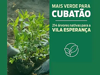 Prefeitura de Cubatão amplia área verde da Vila Esperança com o plantio de 214 mudas nativas