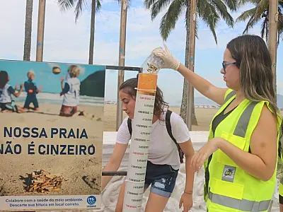 Mutirão de 470 pessoas percorre praia e recolhe 268 kg de lixo