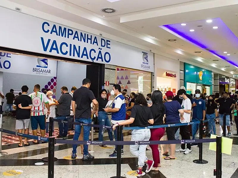 Posto de vacinação do Brisamar Shopping segue funcionando no feriado de 7 de setembro