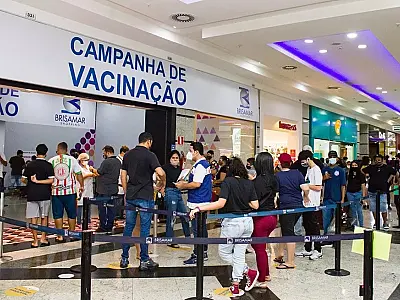 Posto de vacinação do Brisamar Shopping segue funcionando no feriado de 7 de setembro