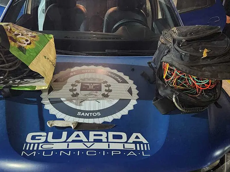 Guarda Municipal de Santos prende dupla por furto de fios em imóvel na Encruzilhada
