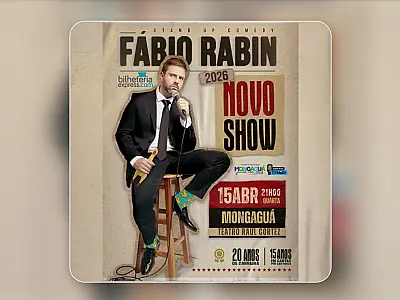 Mongaguá recebe stand-up de Fábio Rabin nesta quarta-feira (15)
