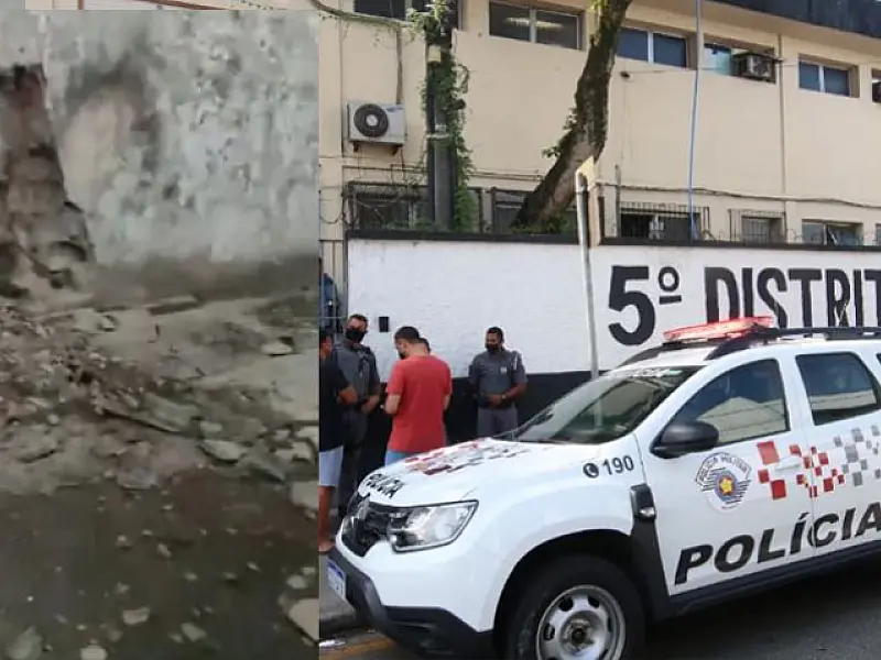 Em tentativa de libertar suspeito de matar PM, quadrilha explode 5º DP de Santos